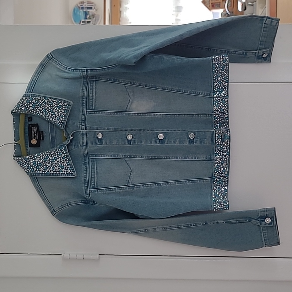 Christine Alexander Denim Jacket with studs and bring buttons